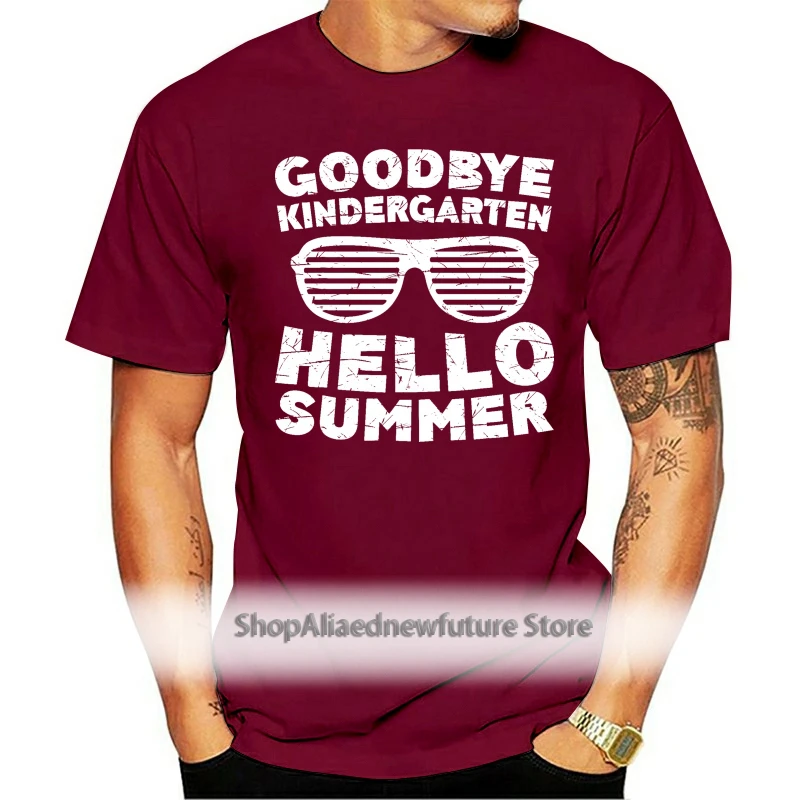 

Gift T-Shirt-Men's T-Shirt-Black Summer T-Shirt Graduate Goodbye Kindergarten Hello