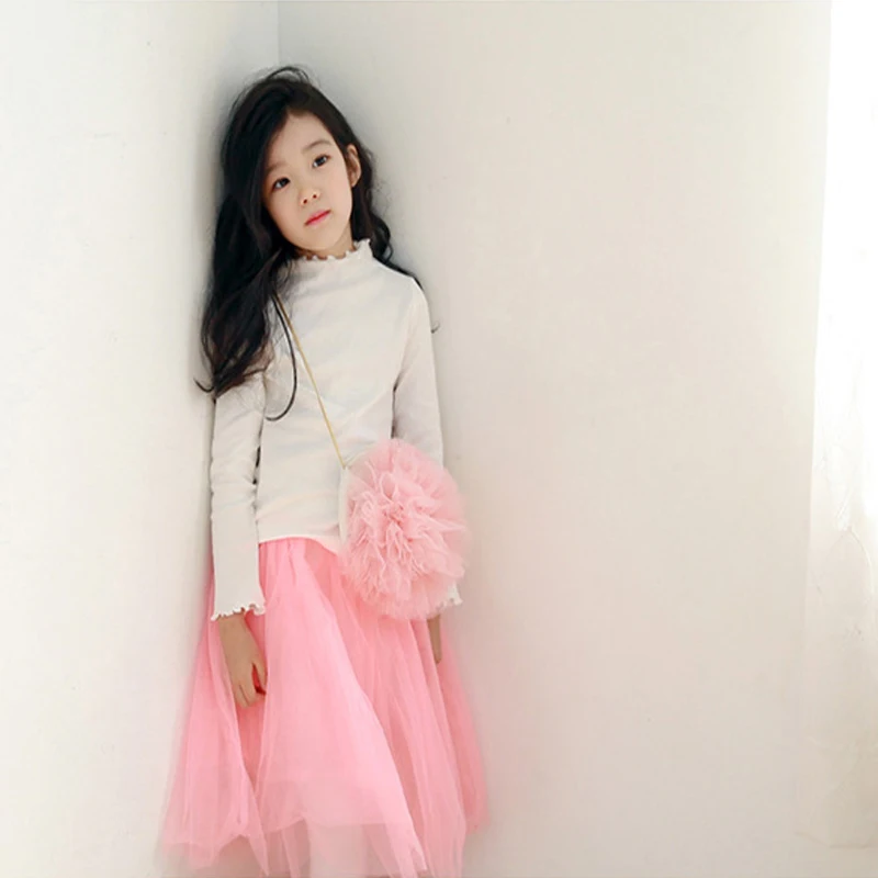 

Baby Casual Shirts Candy Color Soft Children Girls Blouse Tops Fall Autumn Turtleneck Baby Girls Long Sleeve Shirt For Kids