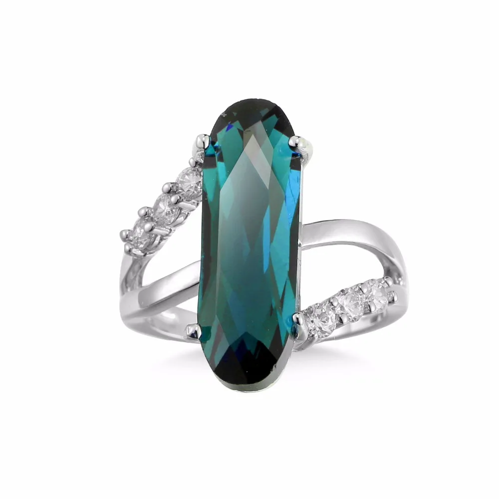 Женские и мужские обручальные кольца серебряного цвета с зеленым овальным