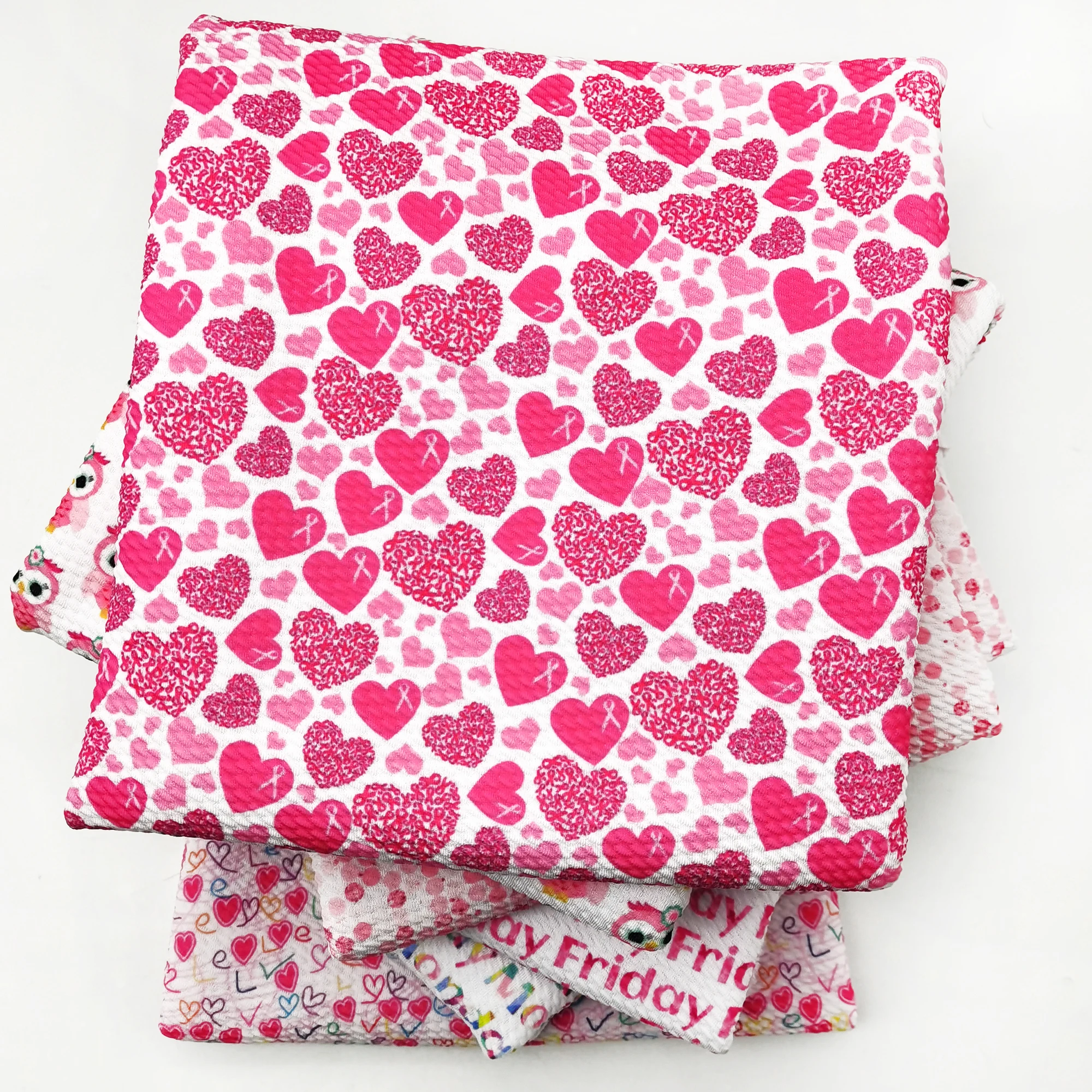 Хлопчатобумажная ткань с текстурой в виде пули розовая сова сердце День Святого