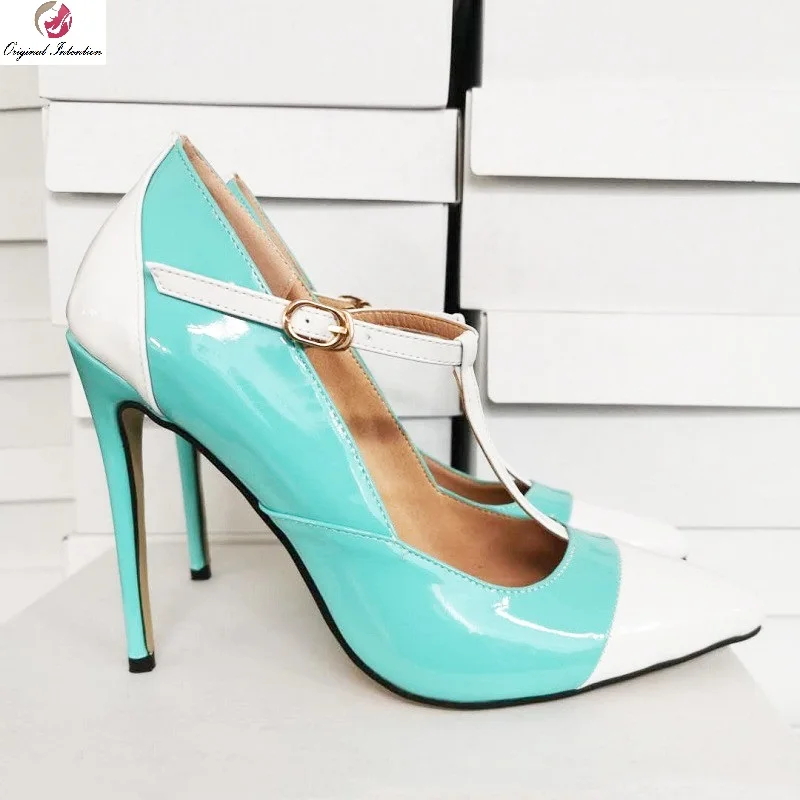 

Туфли-лодочки женские с ремешком на щиколотке, кожа, высокий каблук, заостренный носок, тонкие свадебные туфли, белые синие, разные цвета