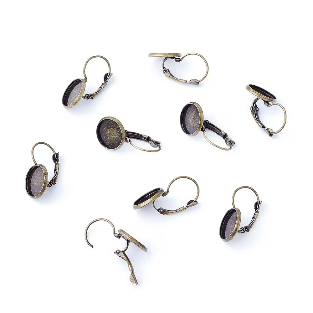 10 шт. Клипсы Серьги тон латунный рычаг задние компоненты подходят для выпуклые