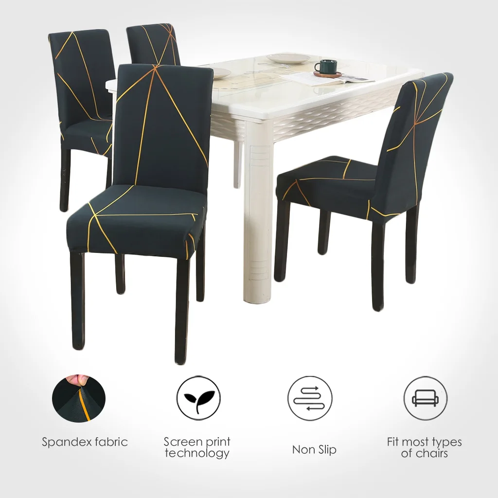 Чехлы для обеденного стула эластичные офисных стульев с принтом чехлы сидений