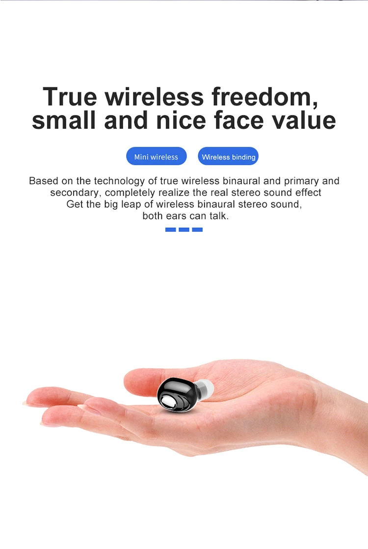 Мини невидимые наушники TWS с одним bluetooth стереонаушники пассивным