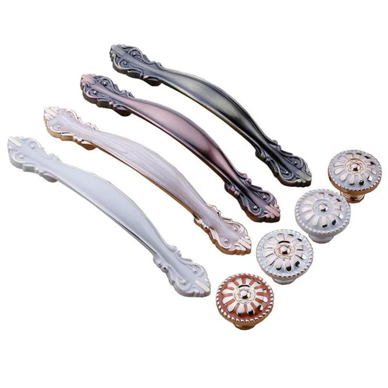 

European Style Decorative Furniture Wine Cabinet Drawer Wardrobe Door Handle Antique European Zine Alloy Closet Pull Handles