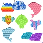 Недорогой подарок, Радужный сенсорный кавайный фиджет упаковка игрушек, пузырь, антистресс, игрушки для снятия стресса, для Aldult, металл димпл