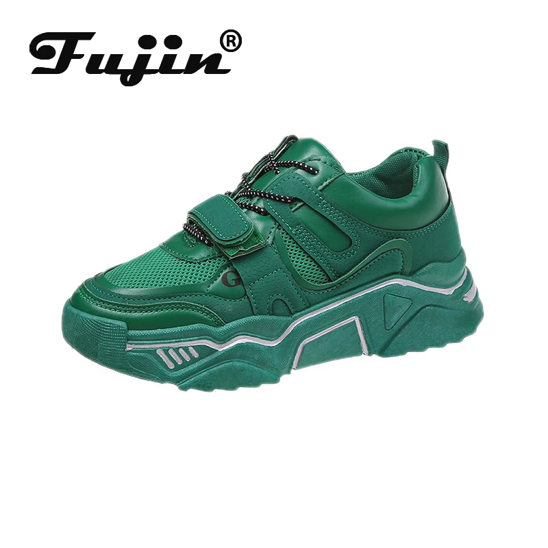 Женские кроссовки на толстой подошве Fujin дышащие повседневные с круглым носком