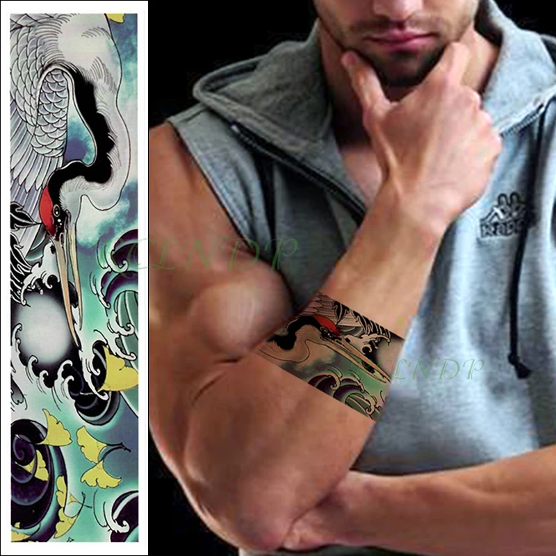 Водонепроницаемая Временная тату наклейка с красным краном повязка