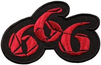 hot 666 number of the beast satanic demonic occult embroidery iron on patch badge yellow %e2%89%88 7 24 4 cm