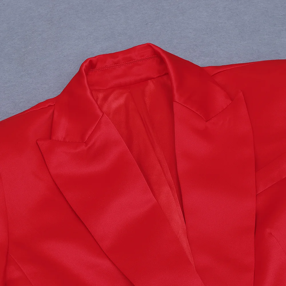 2021 New Women's Clothing Set Sexy Red Blazer Coats Lady Two Pieces Set