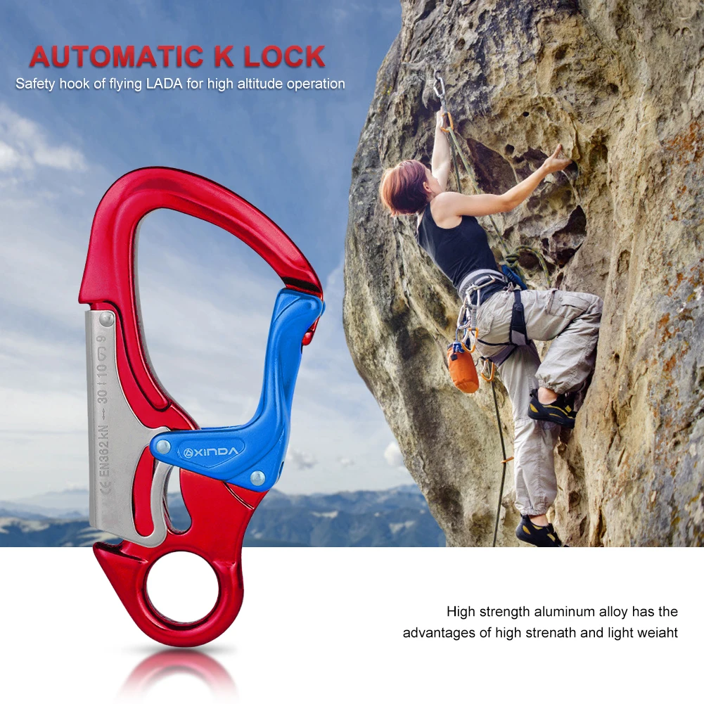 

Hook Climbing Carabiner Safety Auto K Lock 30KN Outdoor Quick Descent Equipment Family Outdoor Camping Accessories