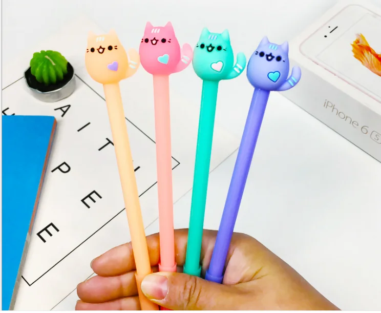 100 шт./лот оптовая продажа гелевая ручка в виде кошки карамельных цветов 0 5 мм