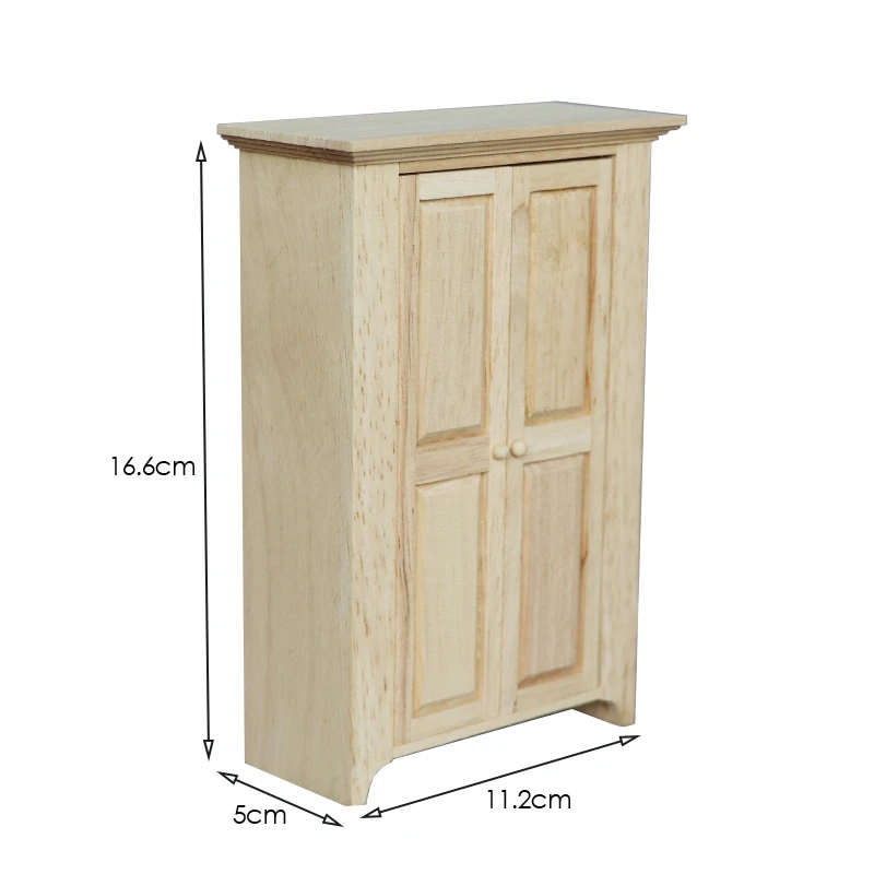 

1:12 Vintage Wooden Wardrobe Model Furniture Toys DollsHouse Miniature Dollhouse Accessories