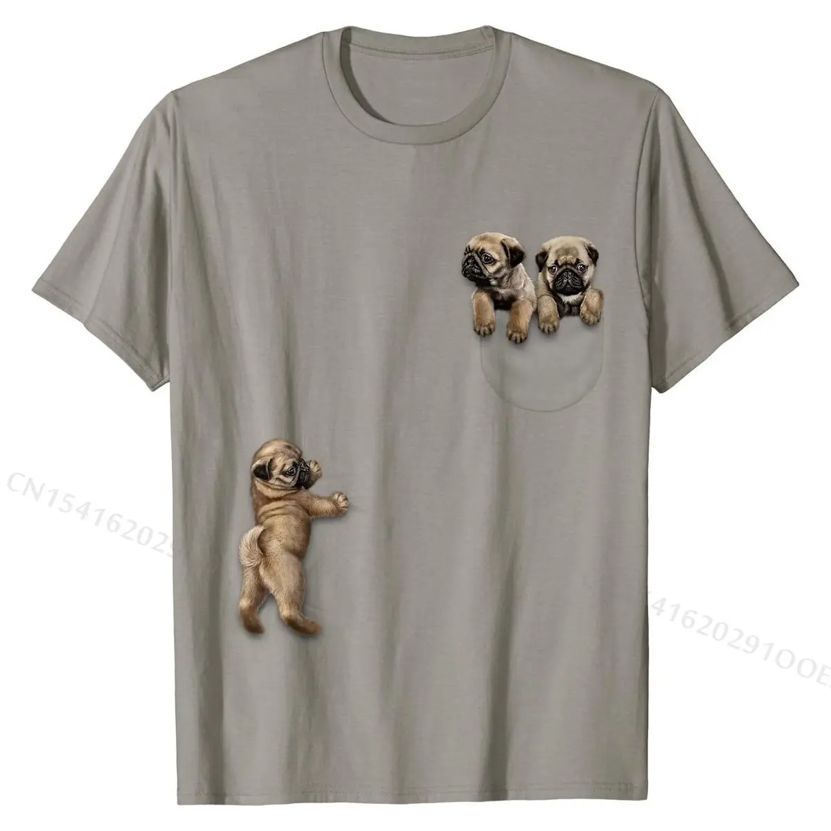Футболка мужская с карманом для сна и мопса приталенный силуэт собакой хлопковая