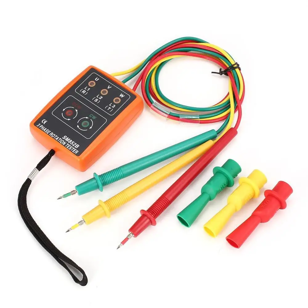 SM852B 3 фазный тестер цифровой индикатор фазы светодиодный зуммера измеритель
