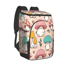 Protable Insulated Thermal Cooler Waterproof Lunch Bag Adorable Mushroom Picnic Camping Backpack Double Shoulder Wine Bag