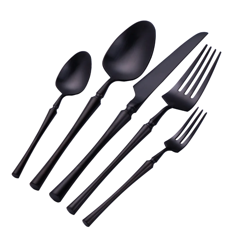 20 шт./компл. черные европейские столовые приборы вилка для ножей из нержавеющей
