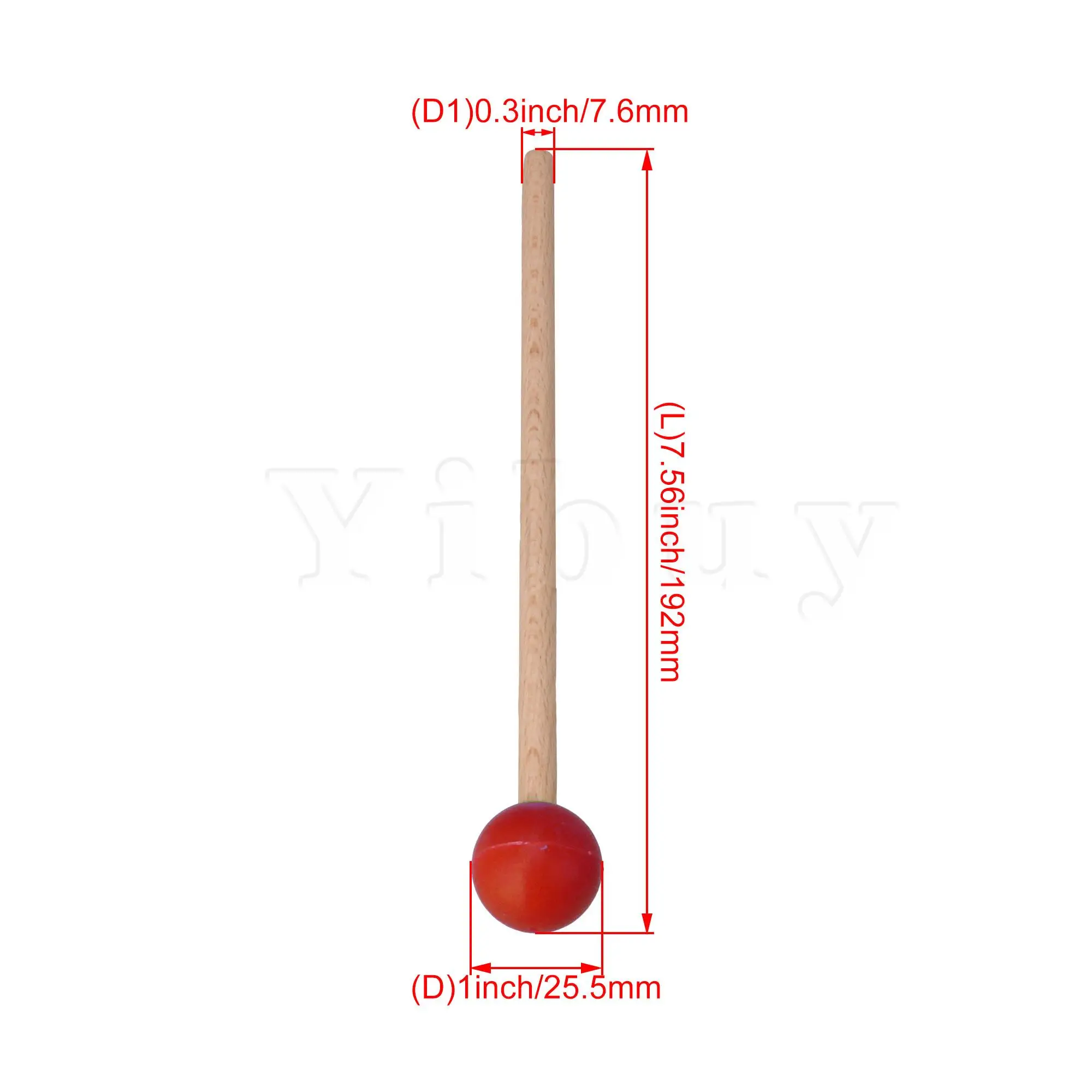 

Yibuy 2Pcs Red Rubber Head Marimba Mallet Percussion Instrument Accessories