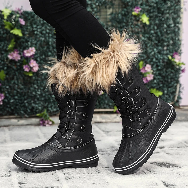 

2020 winter women snow boots Women's shoes for women booties female mid-calf ladies warm fur plush velvet Russia big size 41 42