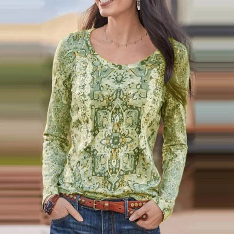 Женская свободная футболка с длинным рукавом повседневный элегантный пуловер в