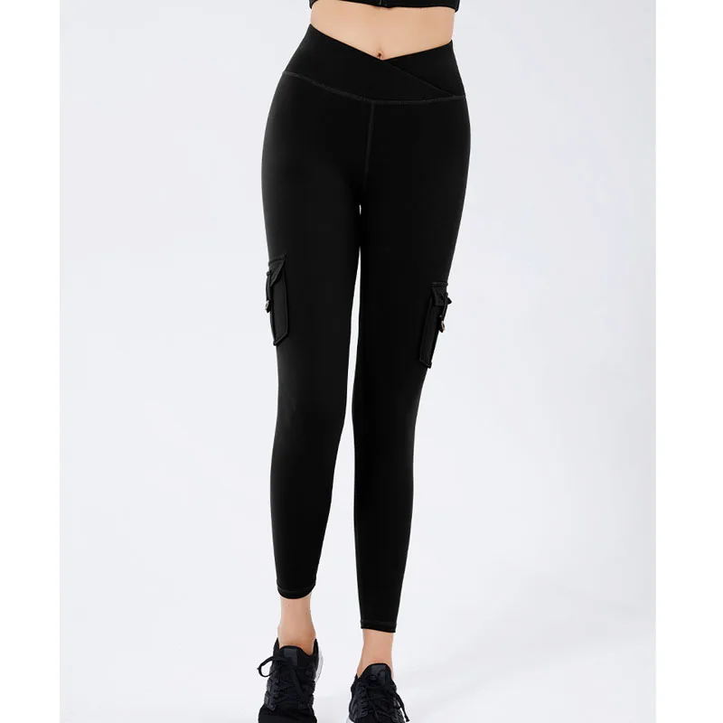 Новые Леггинсы для йоги с карманами штаны и фитнеса приятные кожи тканевые