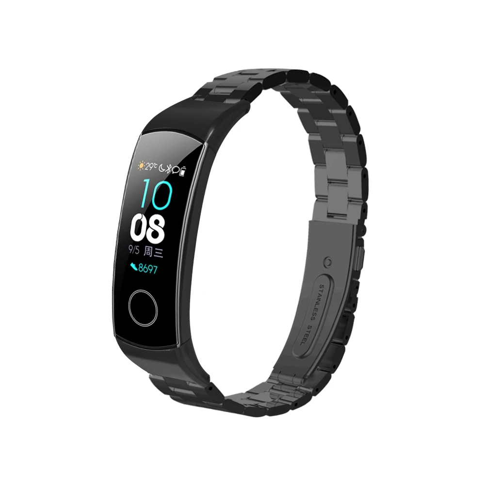 Высококачественный металлический ремешок из нержавеющей стали для huawei Honor Band 5 4 Smartwatch Браслет фитнес для мужчин и женщин браслет для замены мужчин t