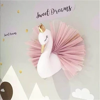 baby girl room decor plush animal head swan wall home decoration baby stuffed toys girls bedroom accessories kids child gift