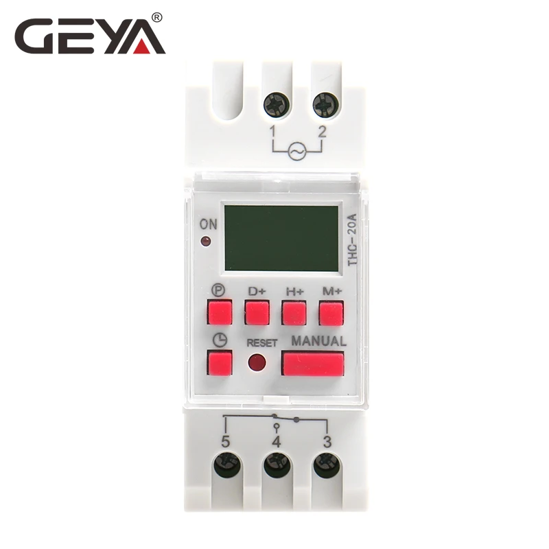 GEYA THC-20A программируемый таймер с Батарея переключатель таймера 7 дней 20A DC реле времени 12V 24V110V 220V 240V
