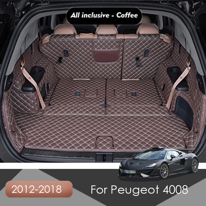 

Leather Car Trunk Mat For Peugeot 4008 2012-2018 Cargo Liner Accessories Interior Boot