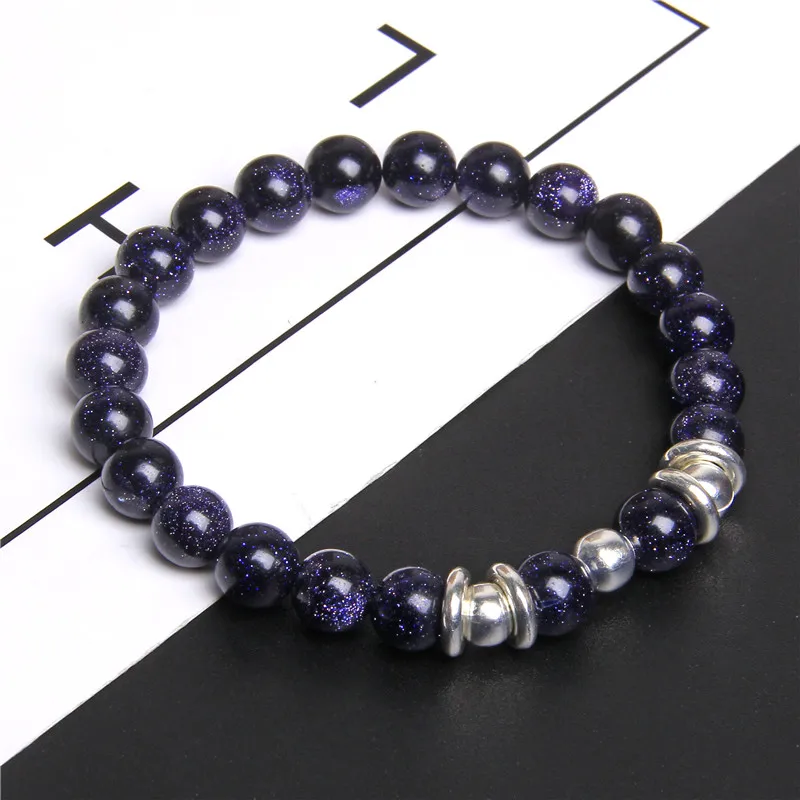 Мужские и женские браслеты из родохрозита с серебряным покрытием полированного