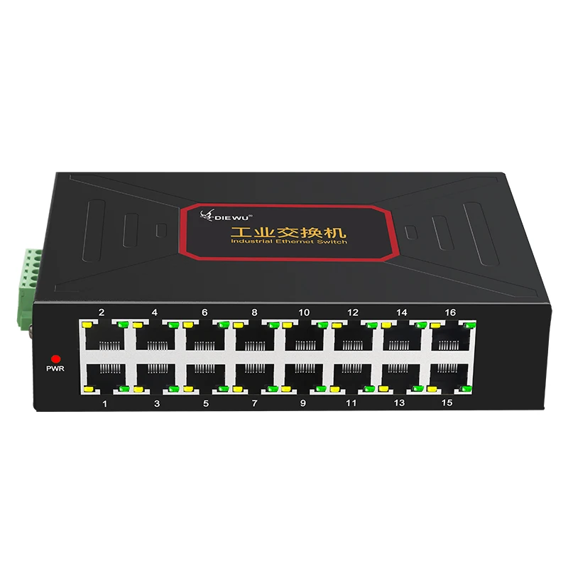 DIEWU 16   Ethernet  10/100 /  din-  RJ45  ,    DC 12 ~ 58V