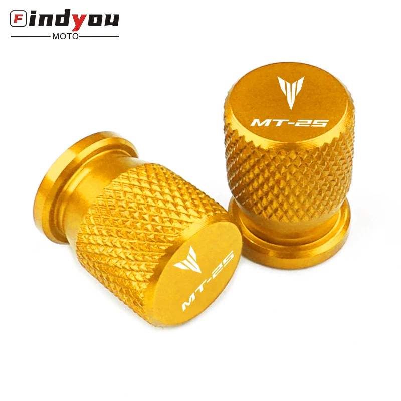 

With logo Motorcycle CNC aluminum tire valve caps airtight stem cover For YAMAHA MT03 MT25 MT-03 MT-25 Gold black red blue