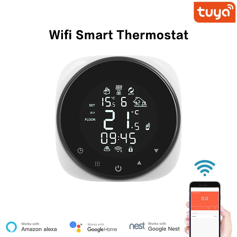 

Tuya WiFi Smart Thermostat LCD Display Touch Screen Electric Floor Heating Water/Gas Boiler Temperature For Alexa Google Home