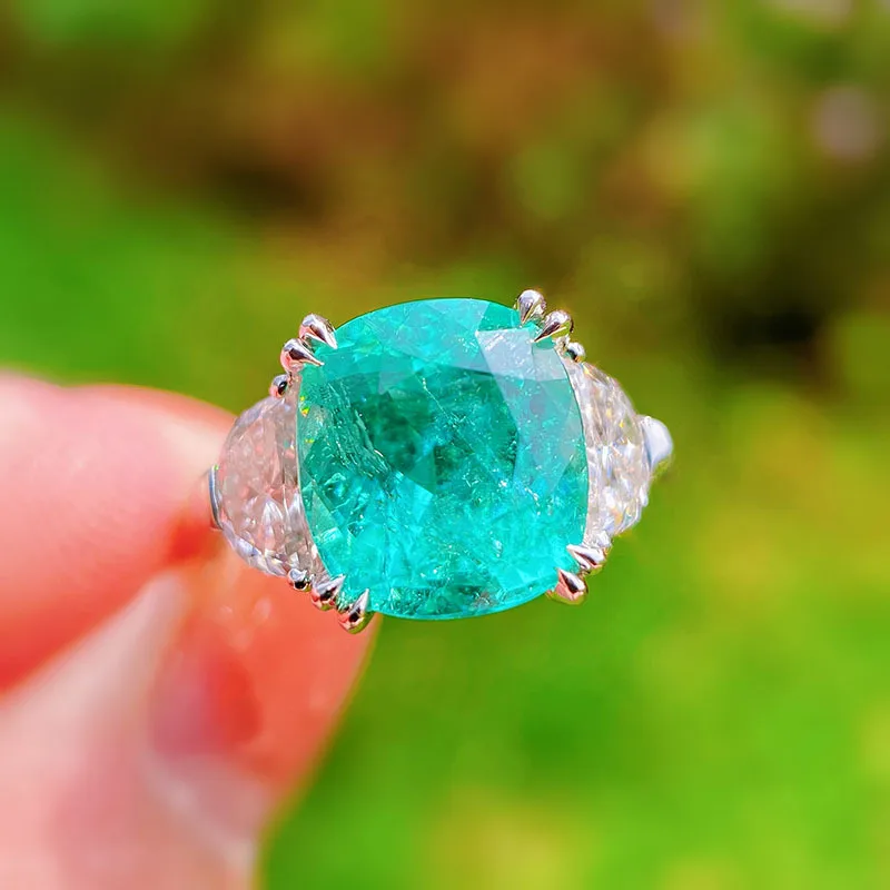 Кольцо женское круглое с турмалином модное классическое Ювелирное Украшение в