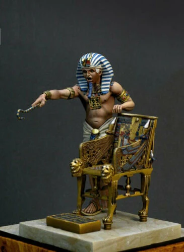 

1/24 75mm ancient man warrior with chair Resin figure Model kits Miniature gk Unassembly Unpainted