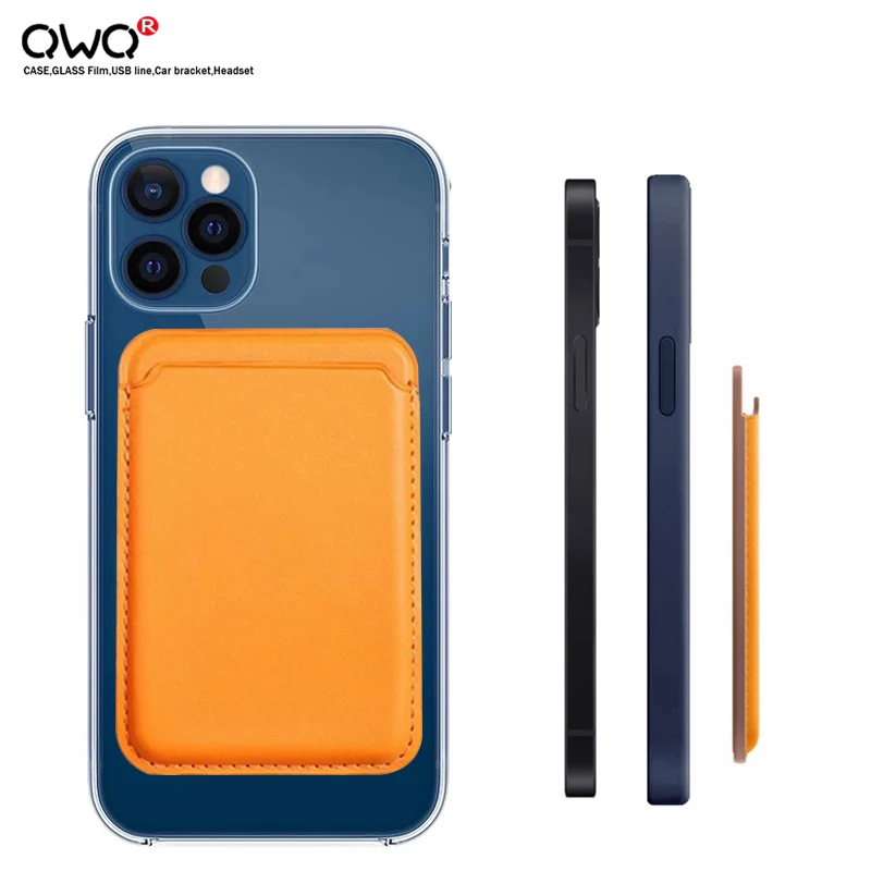 

Transparent adsorption Case For Magsafe Magnetic Wallet Card Bag For iPhone 13 12 11 Pro Max Mini XS XR X 7 8 SE 2020 Back Cover