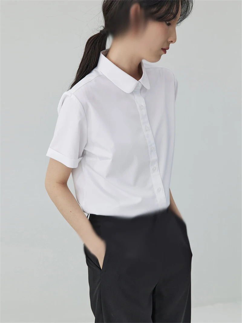 Женская летняя рубашка с коротким рукавом повседневный официальный костюм для