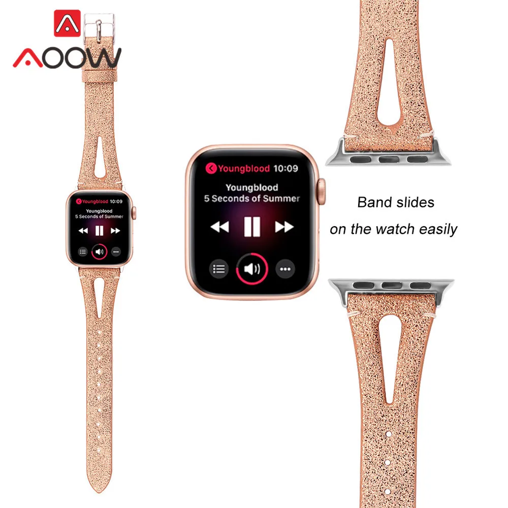 Ремешок из натуральной кожи с принтом для Apple Watch 40 мм 44 мм для iwatch 38 мм 42 мм ремешок серии 4 3 2 1 браслет аксессуары