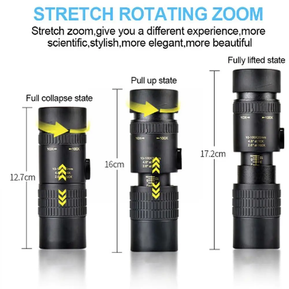 

NEW 10-300-32 Super Telephoto Zoom Monocular Telescope Theater Outdoor Activities Portable For Travel Raci Sports Drop Ship B2H2