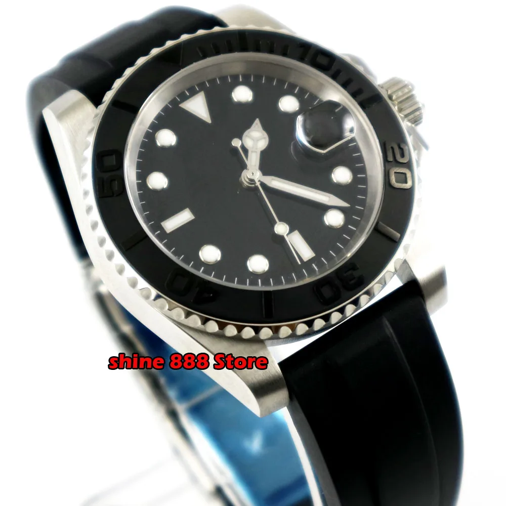 

Sapphire Crystal BLIGER 40MM Black Sterile Dial Men's Watch Ceramic Bezel MIYOTA NH35 Automatic Movement Luminous Wristwatch