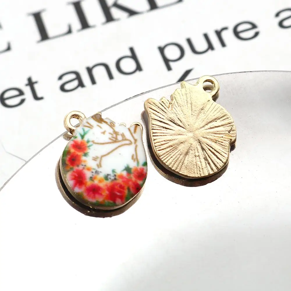 DoreenBeads модные цинковые подвески из сплавов круглые золотые разноцветные кактусы