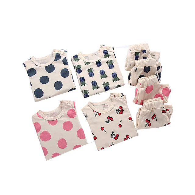 2pcs Toddler Girls Summer Clothing Set Baby Girl Clothes 2020 New Cotton T Shirt + Short Pants Lovely Cartoon Casual Outfit 0-3T | Детская