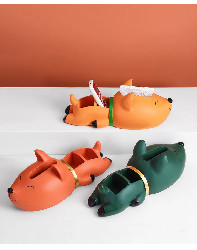 

Держатель для салфеток из смолы в форме собаки, милая модель животного для комнатного стола, декор для гостиной