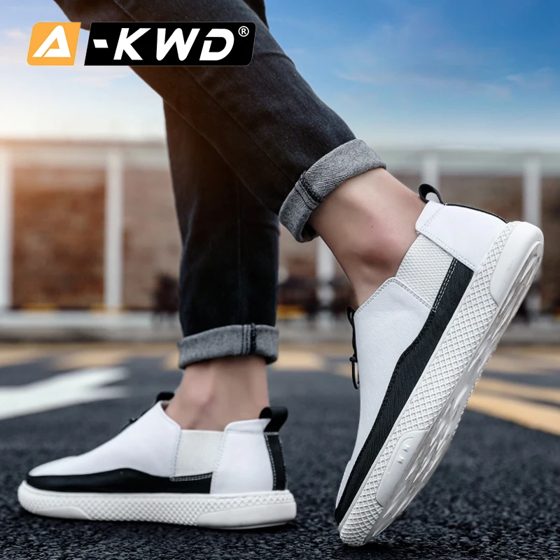 Туфли мужские кожаные лоферы без застежки повседневная обувь для вождения