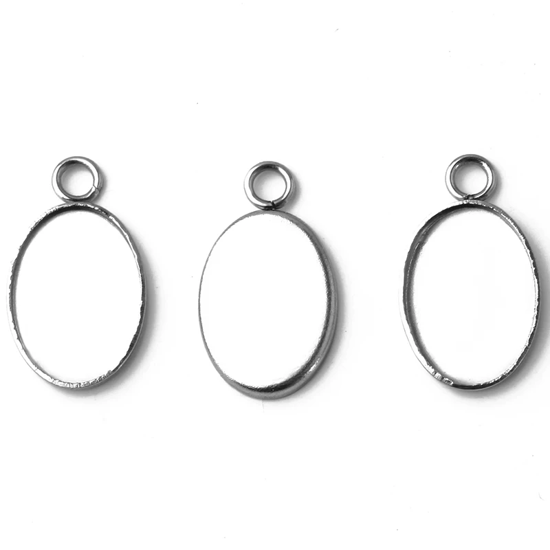 30 шт./лот ювелирные изделия из нержавеющей стали овальная подвеска пустой