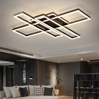 new style living room led chandeliers creative aluminum hall ceiling lamps simple modern black ultra thin artistic lamp lanterns
