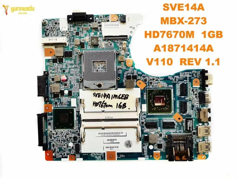 Оригинальная материнская плата для ноутбука SONY MBX 273 SVE14A HD7670M 1 ГБ A1871414A V110 REV