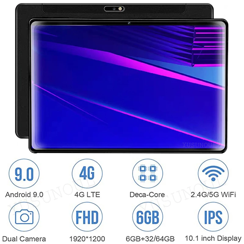 Sale!6+32/64GB 4G LTE Phone Call 5G WIFI 1920*1200 Android 9.0 FHD 10 Core tablet pc 10 inch Google Play Tablets 10 10.1 планшет