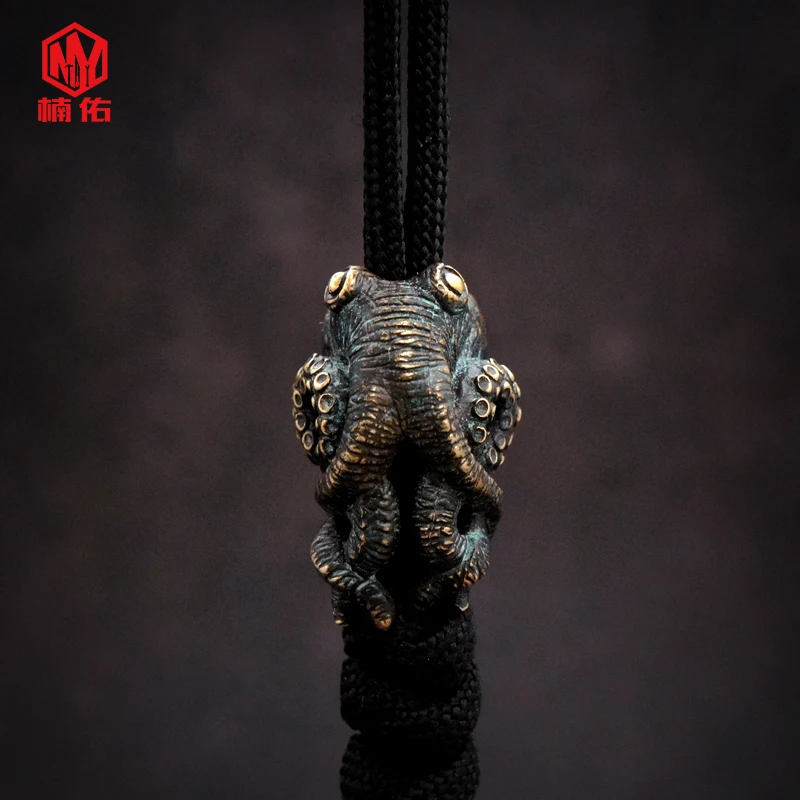 

1PC Octopus Cruzu Bronze Brass Copper EDC Paracord Beads Lanyard Pendants Knife Beads Umbrella Rope Cord Pendants Beads