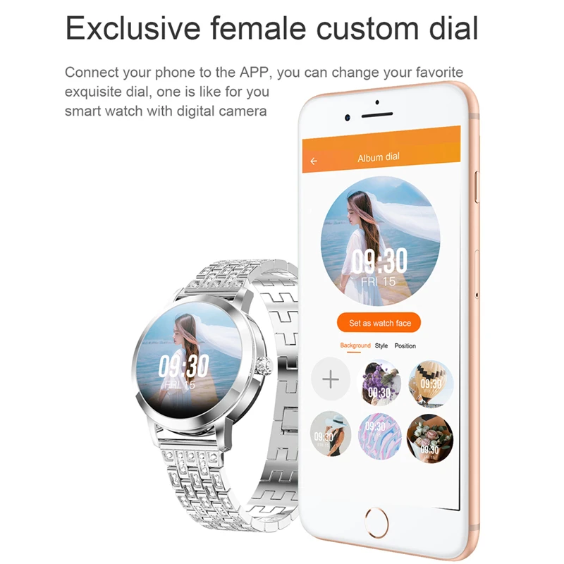 

2021 LW10 Smart Watch women 1.04 inch DIY Watch Face IP68 Waterproof Heart Rate Blood Pressure Smartwatch For Android IOS